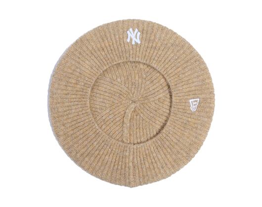 Baret New Era - MLB Womens Knitted Beret - NY Yankees - Toffee / White