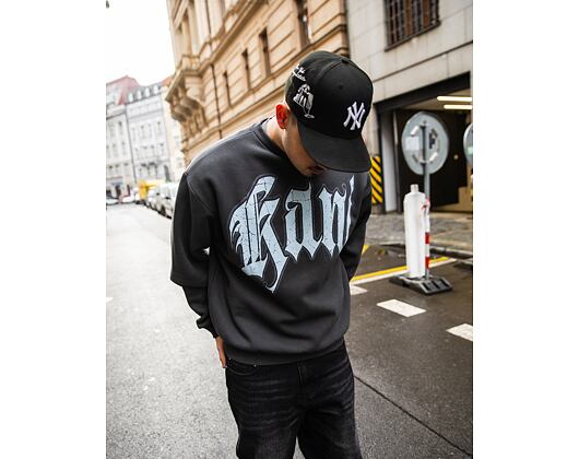 Mikina Karl Kani Kani Inside Out Crew dark grey/ light blue