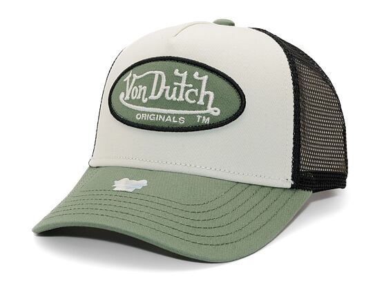 Kšiltovka Von Dutch - Trucker Boston - Cotton Twill - White / Green