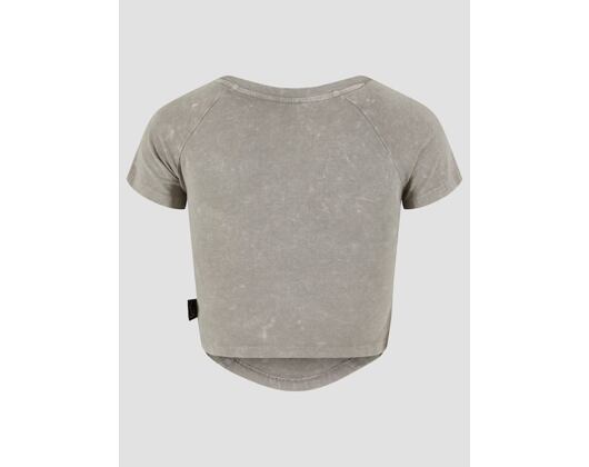 Dámské Triko Karl Kani - Woven Signature Washed Gathering Crop Tee - light grey