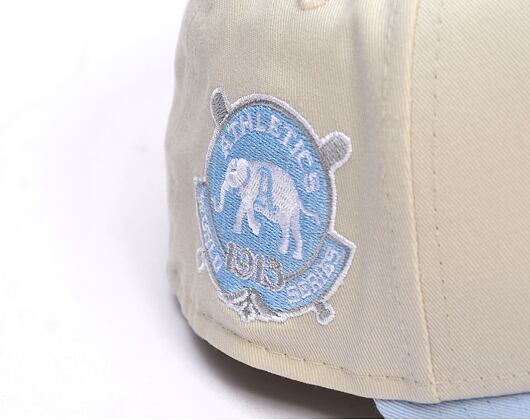 Kšiltovka New Era - MLB Cream & Patch 9FORTY A-Frame - Oakland Athletics - Cream / Pastel Blue