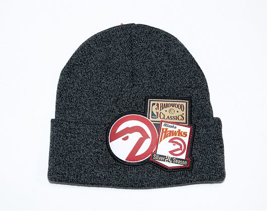 Mitchell & Ness XL LOGO PATCH KNIT HWC Atlanta Hawks Black Winter Beanie