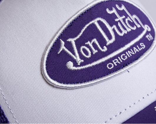 Von Dutch Boston Trucker Cotton Twill White/Purple Cap