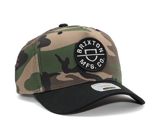 Kšiltovka Brixton Crest C MP Snapback Camo / Surplus / Black