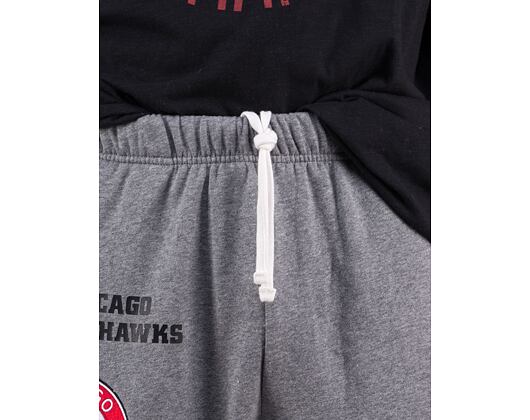 Tepláky Mitchell & Ness NHL M&N CITY COLLECTION FLEECE PANT BLACKHAWKS Grey Heather