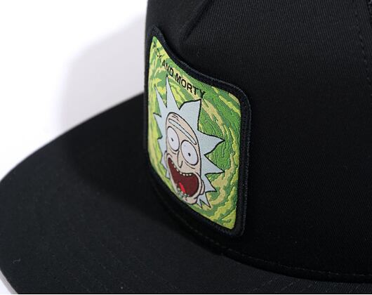 Kšiltovka Capslab Rick and Morty - Amazed Rick Flat Trucker Black / Lime