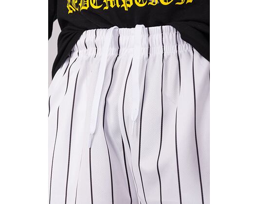 Karl Kani Small Signature Pinstripe Mesh Shorts white/black