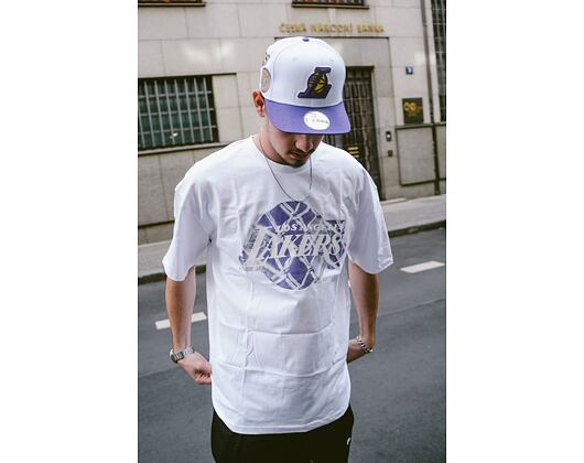 Triko New Era NBA Infill Logo Oversized Tee Los Angeles Lakers White / True Purple