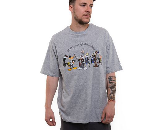 Triko New Era Looney Tunes × Harry Potter 100th Line Up Oversized Tee Grey