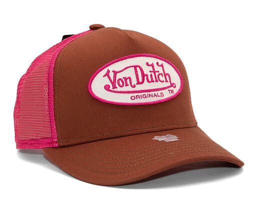 Kšiltovka Von Dutch Trucker Boston - Cotton Twill - Brown/Pink