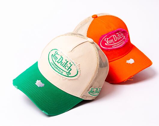 Kšiltovka Von Dutch Trucker Kalmar - Cotton Twill - Green/Cream