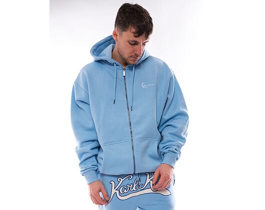 Mikina Karl Kani Chest Signature Os Full Zip Diner Hoodie light blue