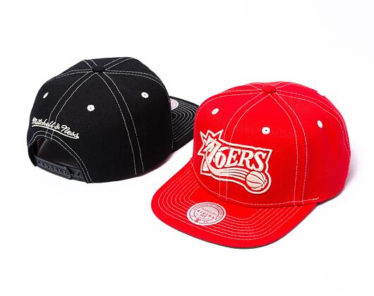 Kšiltovka Mitchell & Ness Contrast Natural Snapback Hwc Philadelphia 76Ers Red