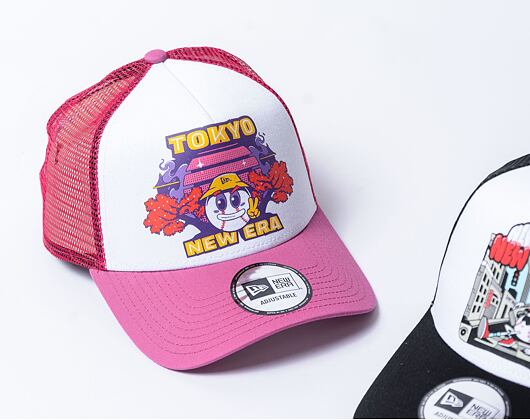 Kšiltovka New Era - 9FORTY Trucker Graphic Print - Tokyo - Pink