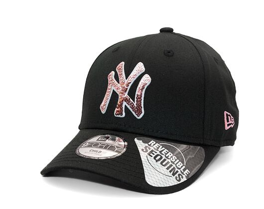 Dětská Kšiltovka New Era - 9FORTY Kids MLB Sequin - NY Yankees - Black / Pink