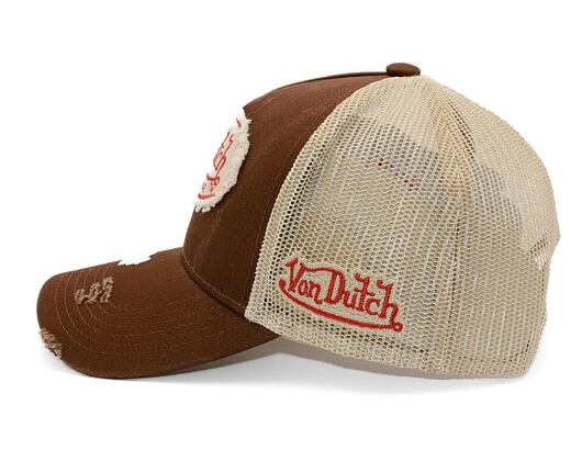 Kšiltovka Von Dutch - Trucker Kalmar - Cot Twill - Brown/ Red