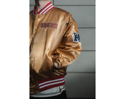 Bunda New Era - NFL Satin Bomber - San Francisco 49ers - BRZ / Scarlet