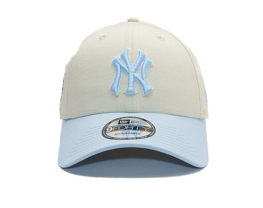 Kšiltovka New Era - MLB World Series Patch 9FORTY - NY Yankees - Cream / Pastel Blue