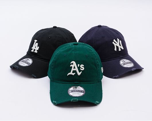 Kšiltovka New Era - MLB Distressed 9TWENTY - Oakland Athletics - Dark Green / Gold