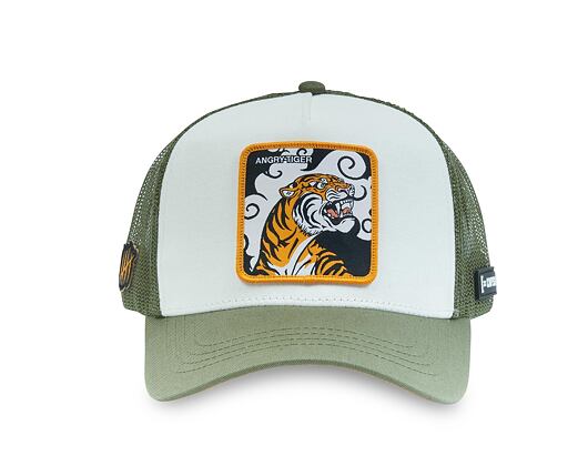 Kšiltovka Capslab - Trucker Angry Tiger - Green