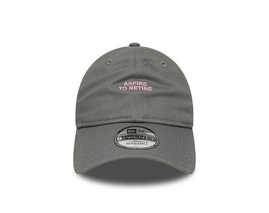 Kšiltovka New Era - Slogan 9TWENTY Aspire for Retire - Dark Grey