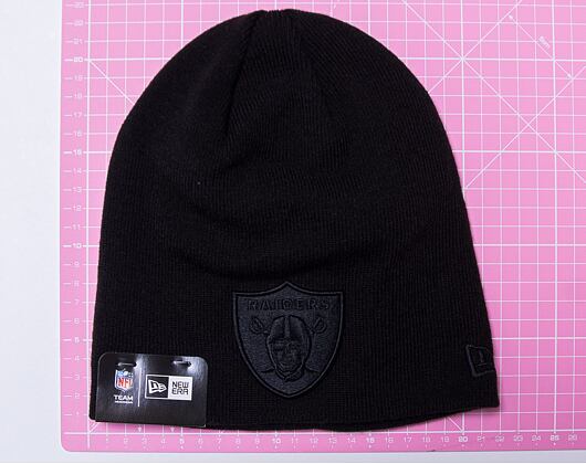 New Era NFL Dark Base Skull Knit Oakland Raiders Black Winter Beanie