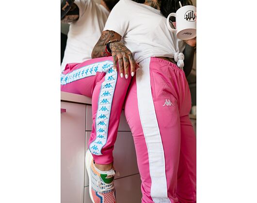 Kappa 222 BANDA WRASTORIA Slim Fuchsia Light/White Womens Sweatpants