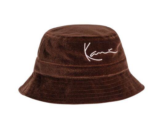 Karl Kani Signature Velvet Bucket Hat KA213-011-1 Dark Brown