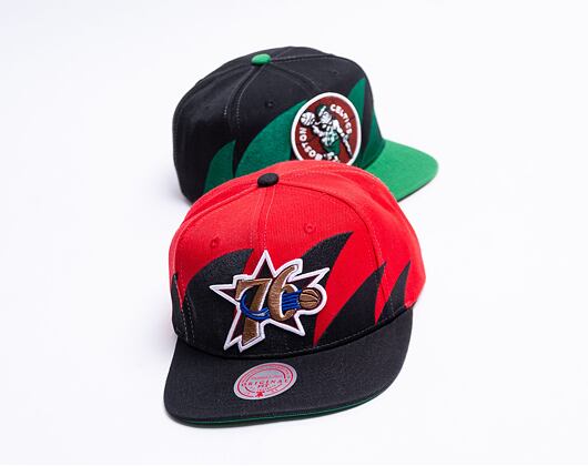 Mitchell & Ness Sharktooth Snapback HWC Philadelphia 76ers Black / Red Cap