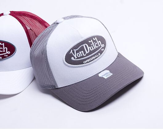 Von Dutch Boston Trucker Cotton Twill WHITE/GREY Cap