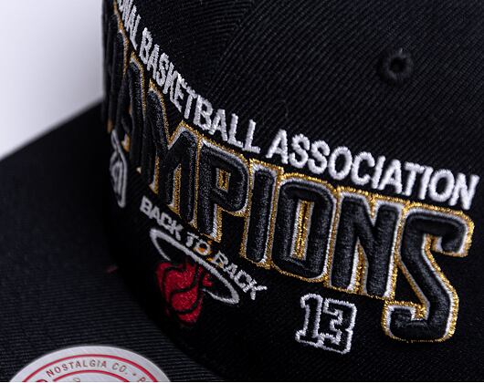 Mitchell & Ness Nba Champs Snapback Hwc Miami Heat Black Cap