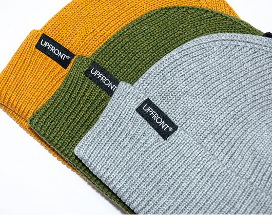 UPFRONT PATCH Rib Beanie Lt Grey Melange