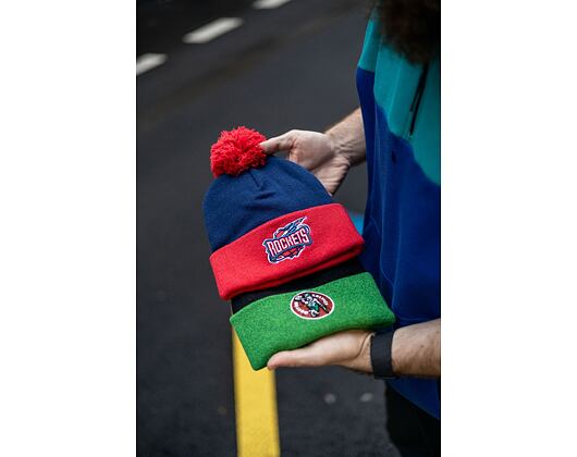 Mitchell & Ness TWO TONE POM BEANIE HWC Houston Rockets Blue