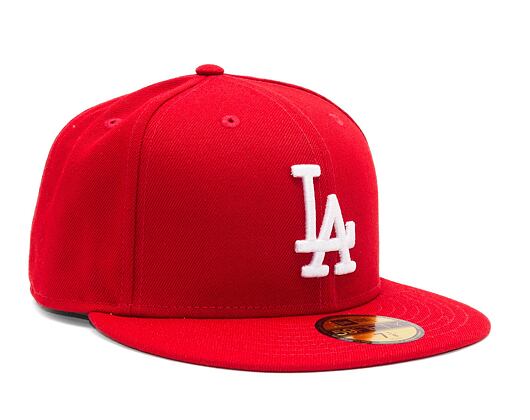 New Era 59FIFTY MLB Basic Los Angeles Dodgers Fitted Scarlet / White Cap