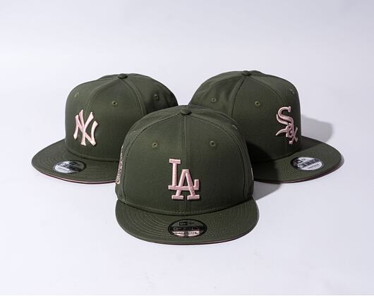 New Era 9FIFTY MLB Side Patch Los Angeles Dodgers New Olive / Dirty Rose Cap