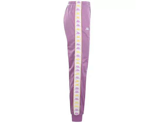 Dámské Tepláky Kappa 222 BANDA WRASTORIAI SLIM Violet Lilla-White-Yellow Anisette