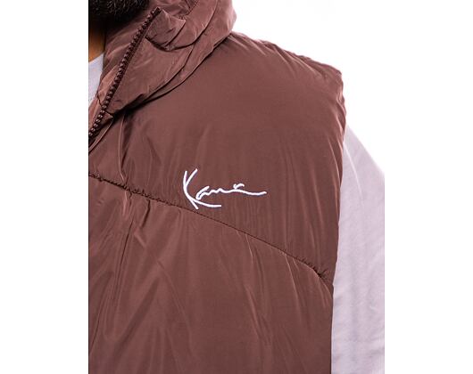 Vesta Karl Kani Chest Signature Puffer Vest brown