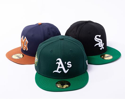 Kšiltovka New Era 59FIFTY MLB Team Color Oakland Athletics Cooperstown Dark Green / White / Kelly Gr