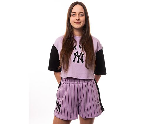 Dámské kraťasy New Era MLB Lifestyle Shorts New York Yankees - Pastel Lilac / Black