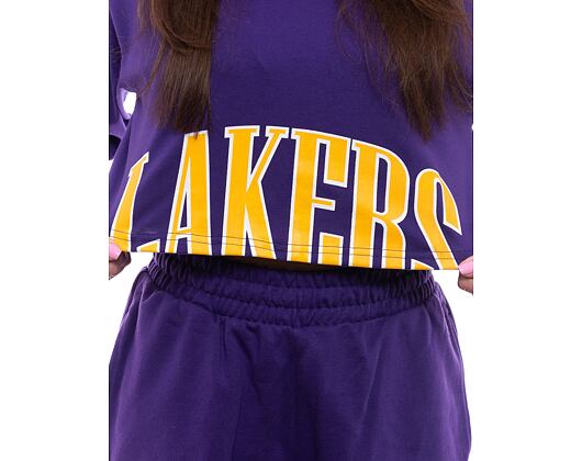 Dámské Triko New Era NBA Team Wordmark Crop Tee Los Angeles Lakers - Purple / Gold