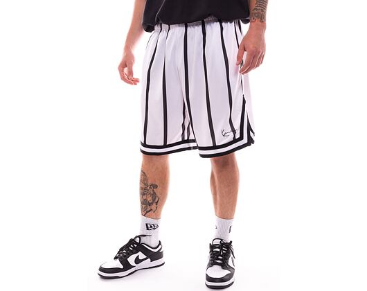 Kraťasy Karl Kani Small Signature Striped Mesh Shorts white/black