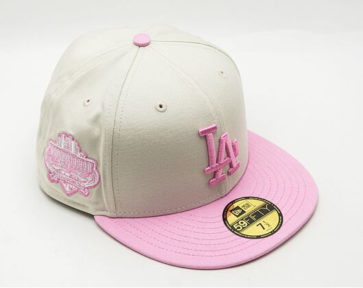 Kšiltovka New Era 59FIFTY MLB White Crown Los Angeles Dodgers Cooperstown Off White / Fondant Pink