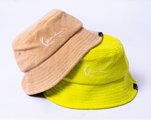 Klobouk Karl Kani Signature Frottee Bucket Hat sand