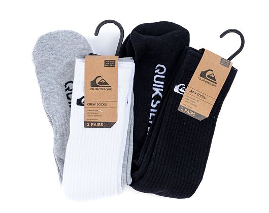 Balení dvou párů ponožek Quiksilver Basic Crew Socks Black