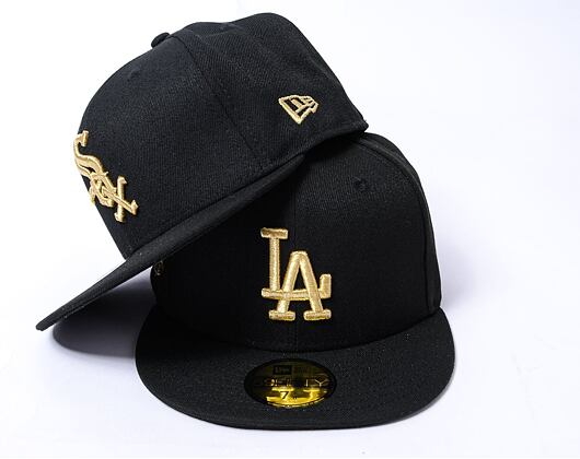 Kšiltovka New Era - 59FIFTY MLB Coops Metallic - LA Dodgers - Black / Gold