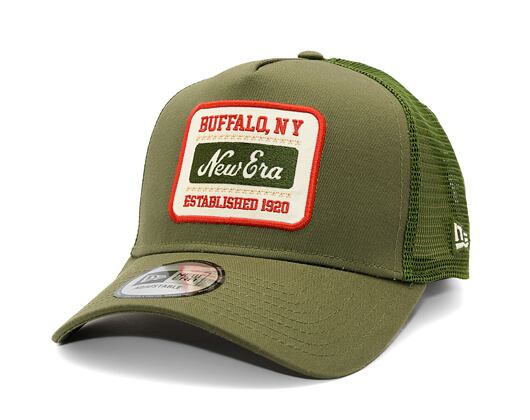 Kšiltovka New Era - Buffalo Patch 9FORTY Trucker - New Olive