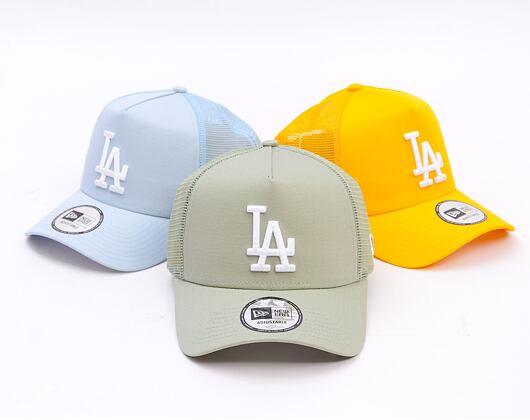 Kšiltovka New Era - MLB Essential 9FORTY Trucker - LA Dodgers - Mint Green / White