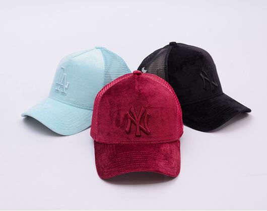 Kšiltovka New Era - MLB Velour 9FORTY Trucker - NY Yankees - Burgundy