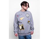 New Era Heritage Patch Oversized Crewneck Heather Gray / Off White Hoody