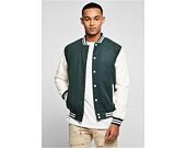 Bunda Urban Classic Oldschool College Jacket Bottlegreen/White